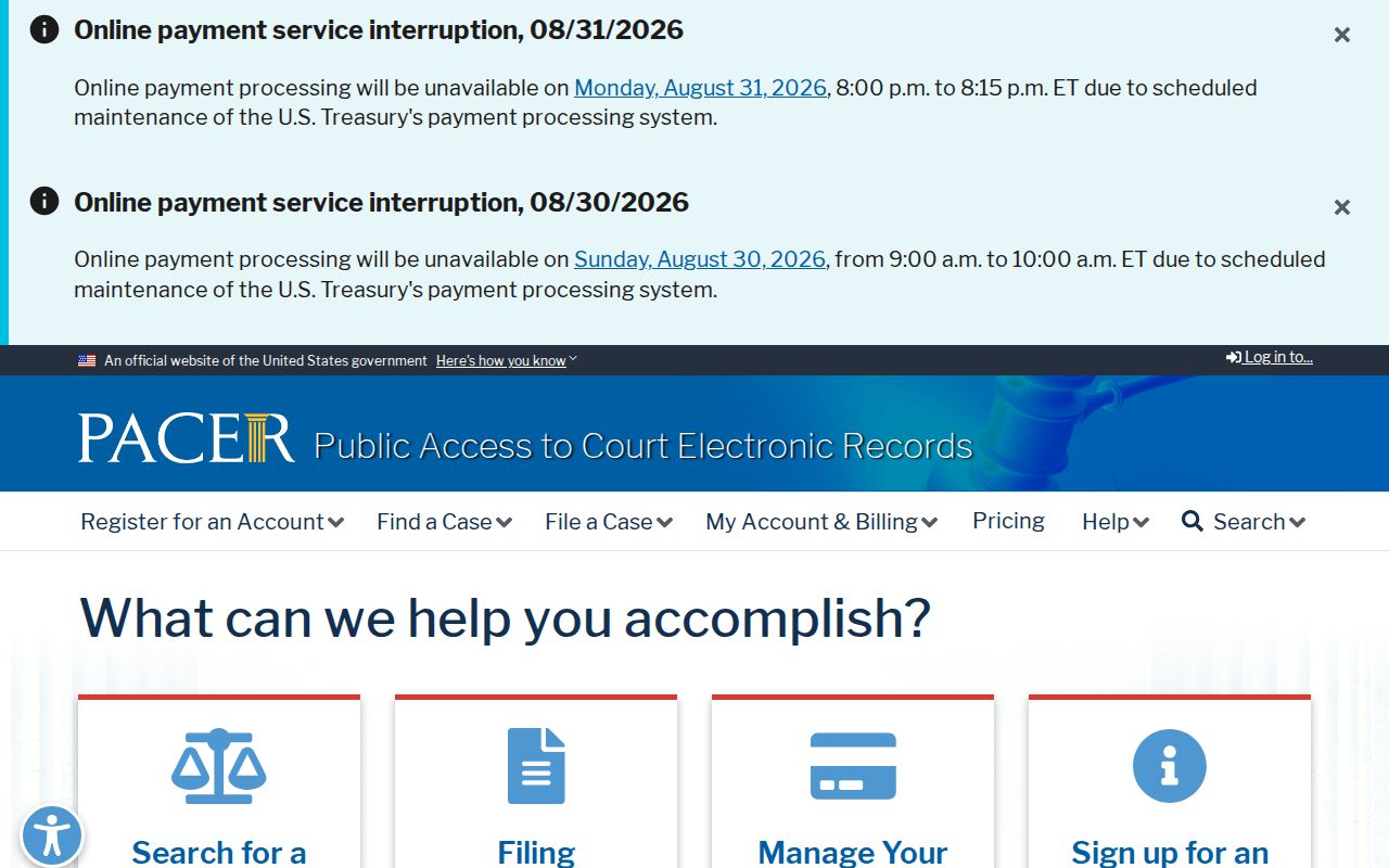 Gentry County court records reference image for PACER federal access