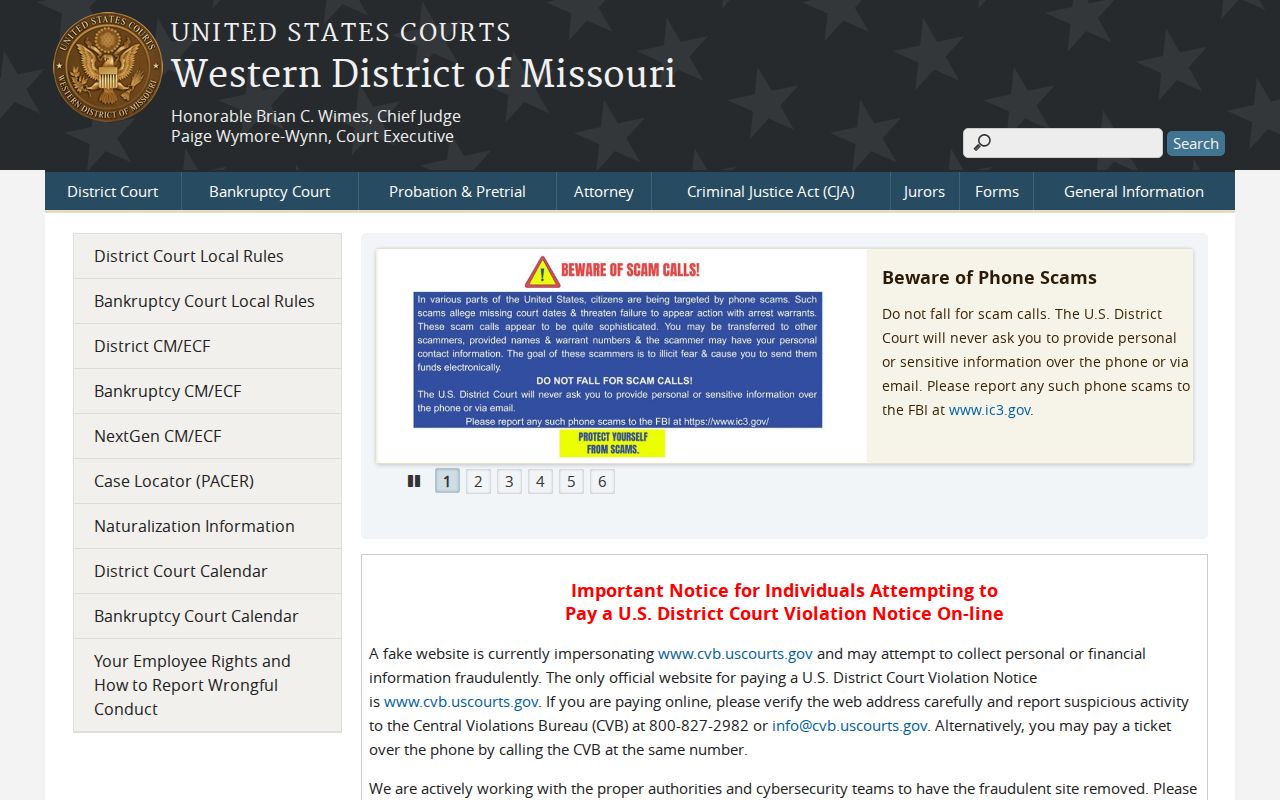 McFall court docket boundary reference to the Western District of Missouri