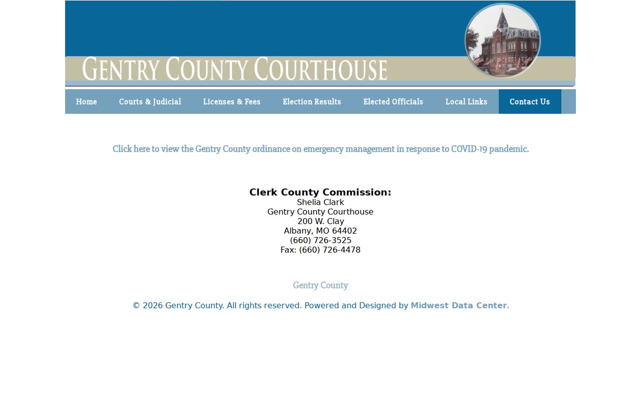 Gentry County traffic court records reference image from the Gentry County contact page